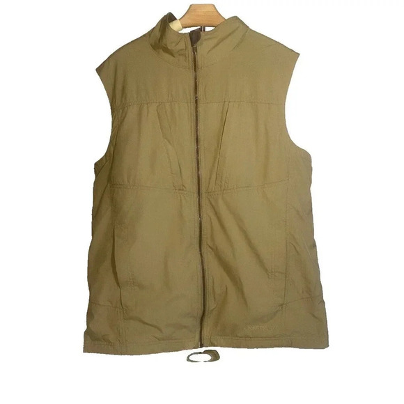 Exfficio FLYQ Vest Fishing Hiking Travel Full Zip Pockets Men's Size Large Tan - Picture 1 of 14